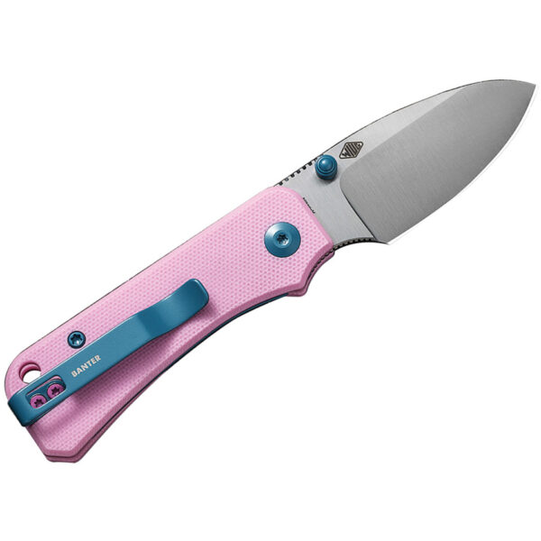 CIVIVI Baby Banter Flipper Folding Knife, Pink Handle and Satin Blade