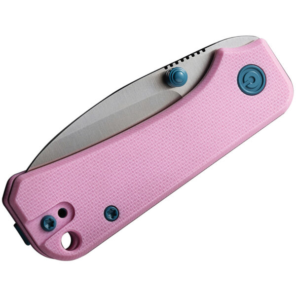 CIVIVI Baby Banter Flipper Folding Knife, Pink Handle and Satin Blade