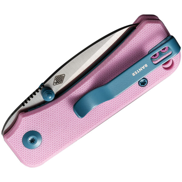 CIVIVI Baby Banter Flipper Folding Knife, Pink Handle and Satin Blade