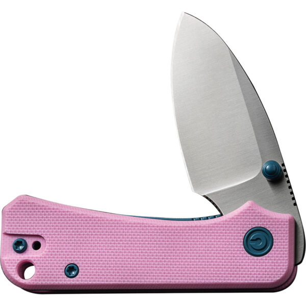 CIVIVI Baby Banter Flipper Folding Knife, Pink Handle and Satin Blade