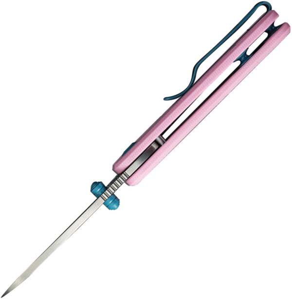 CIVIVI Baby Banter Flipper Folding Knife, Pink Handle and Satin Blade