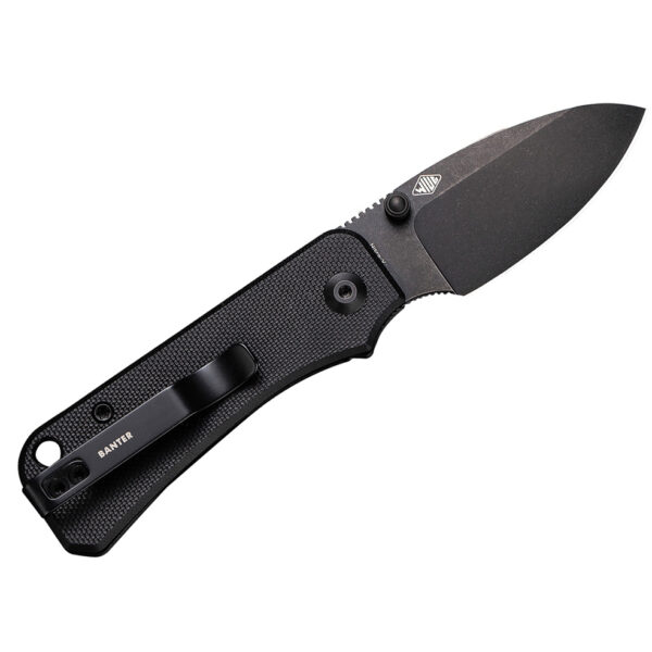 CIVIVI Baby Banter Flipper Folding Knife, Black Handle and Black Stonewashed Blade