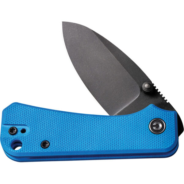 CIVIVI Baby Banter Flipper Folding Knife, Blue Handles and Black Stonewashed Blade
