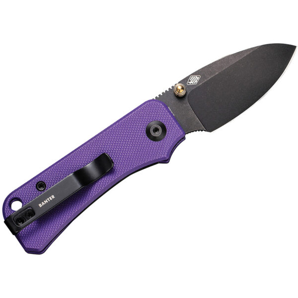 CIVIVI Baby Banter Flipper Folding Knife, Purple Handle and Black Stonewashed Blade