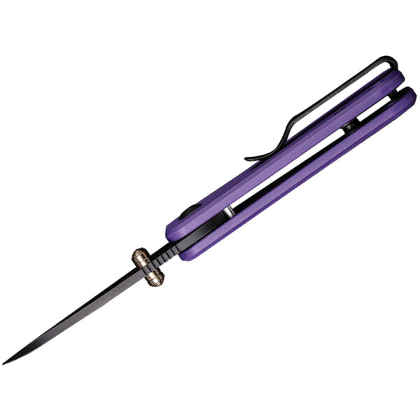 CIVIVI Baby Banter Flipper Folding Knife, Purple Handle and Black Stonewashed Blade