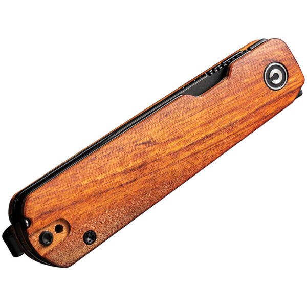 CIVIVI Sendy Folding Knife, Wood Handle and Black Stonewashed Blade