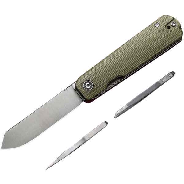 CIVIVI Sendy Folding Knife, Green Handle and Satin Blade