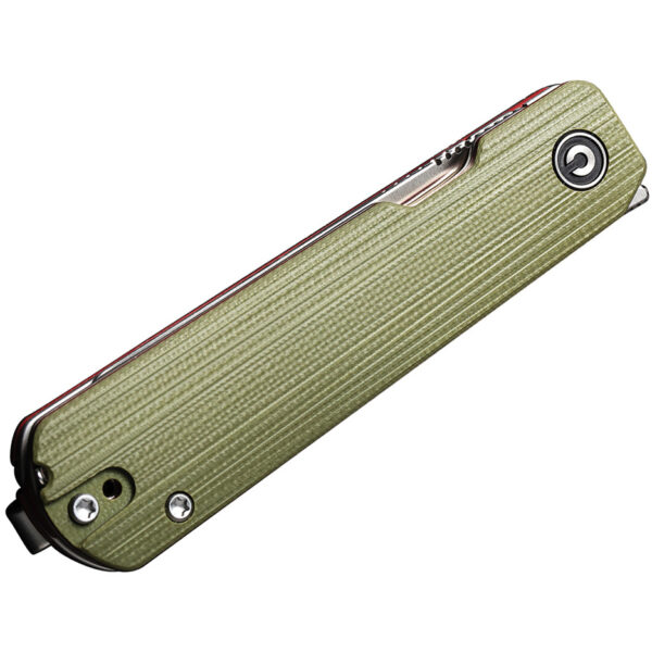 CIVIVI Sendy Folding Knife, Green Handle and Satin Blade