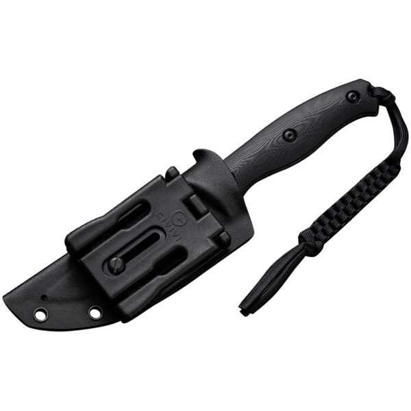 CIVIVI Stormridge Fixed Blade Knife, Black Handle and Black Stonewashed Blade