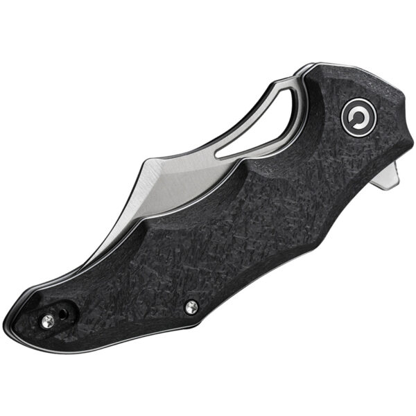 CIVIVI Chiro Flipper Folding Knife, Black Handle and Satin Blade