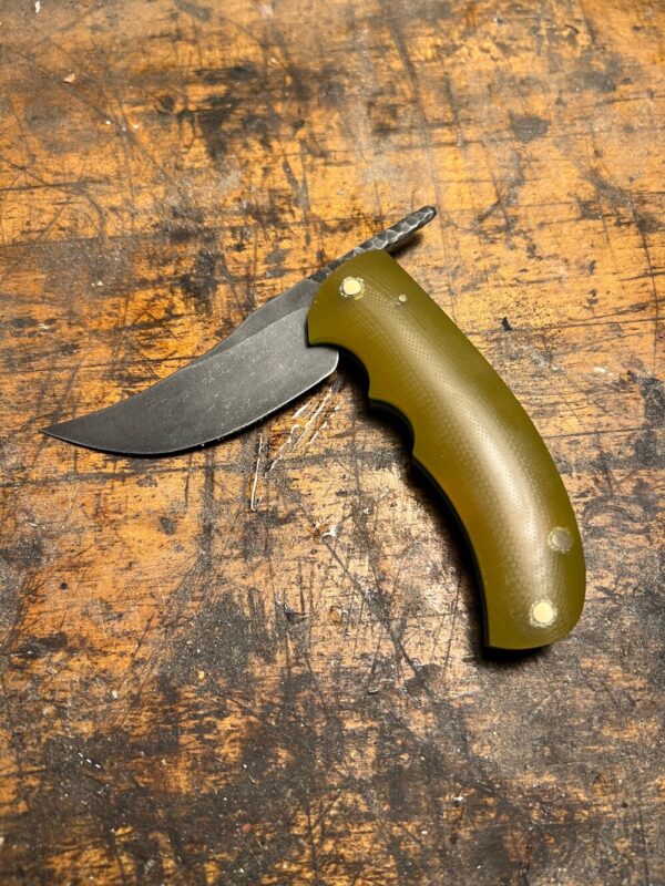 Ironwood Outfitters Friction Folder Persian Folding Knife, G10 Wrapped Handles and Black Stonewashed Blade