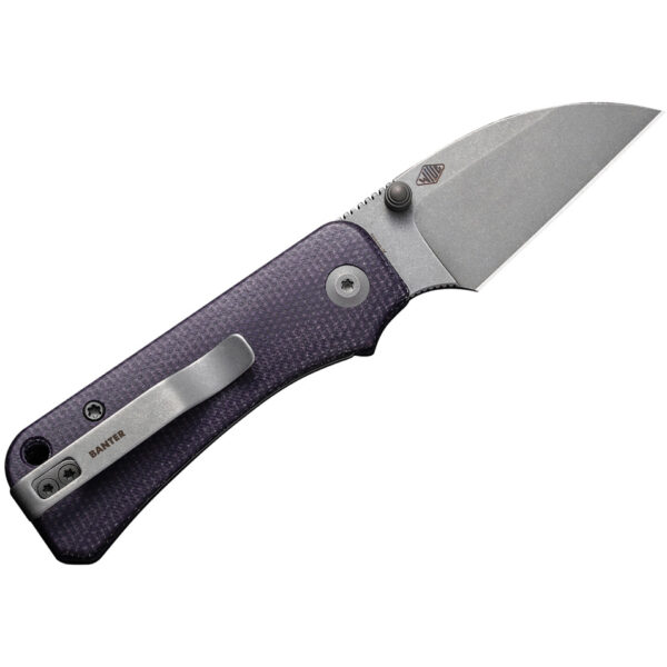 CIVIVI Baby Banter Flipper Folding Knife, Purple Handles and Stonewashed Blade