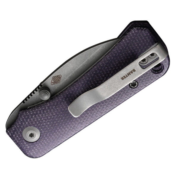 CIVIVI Baby Banter Flipper Folding Knife, Purple Handles and Stonewashed Blade