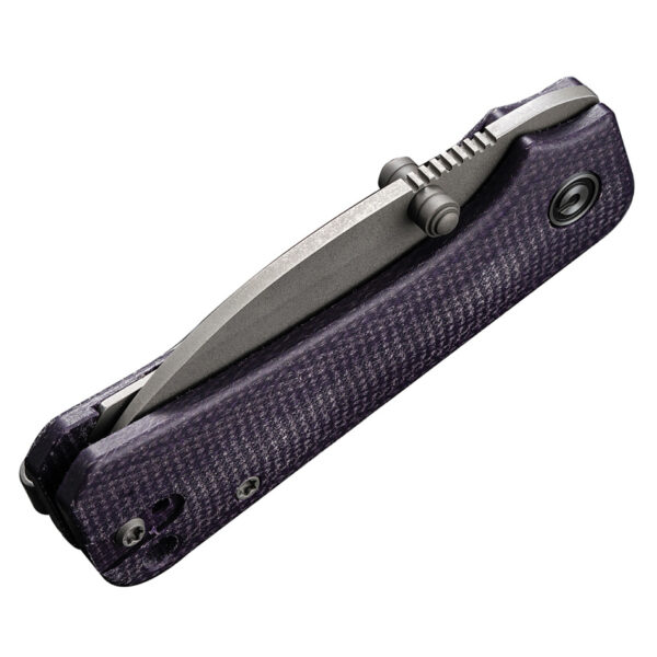 CIVIVI Baby Banter Flipper Folding Knife, Purple Handles and Stonewashed Blade
