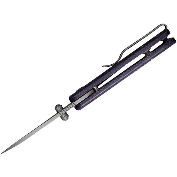 CIVIVI Baby Banter Flipper Folding Knife, Purple Handles and Stonewashed Blade