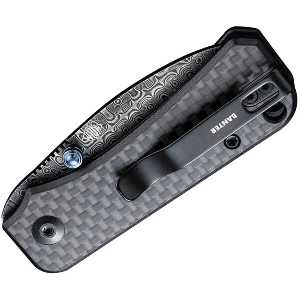 CIVIVI Baby Banter Flipper Folding Knife, Carbon Fiber Handles and Damascus Blade