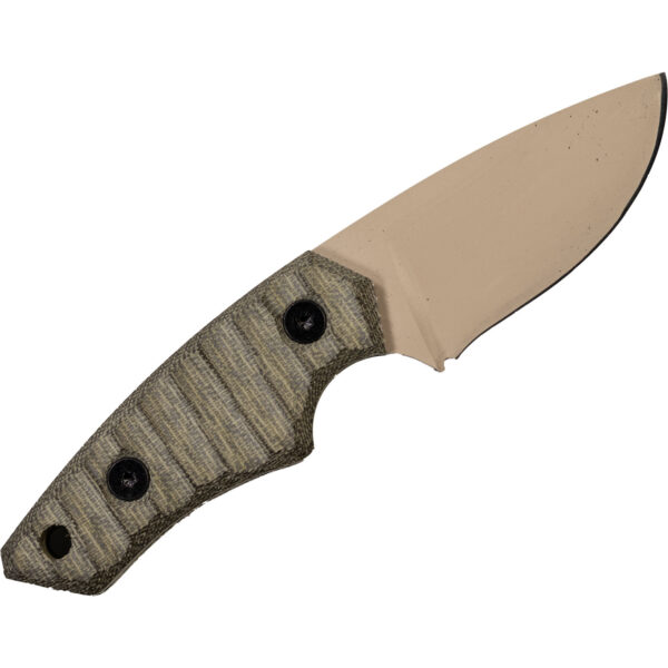 Side profile of Bigfoot fixed blade knife showing full tang construction, ergonomic grip, and wide-bellied blade — built for tough tasks