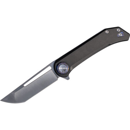 Aurora Knife and Tool Dark Truffle Folding Knife (Black PVD / Satin / Timascus Hardware)