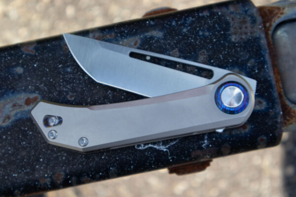 Aurora Knife and Tool Truffle Folding Knife (Bead-Blasted / Satin / Timascus Hardware)
