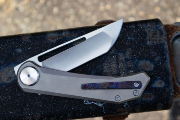 Aurora Knife and Tool Truffle Folding Knife (Bead-Blasted / Satin / Timascus Hardware)