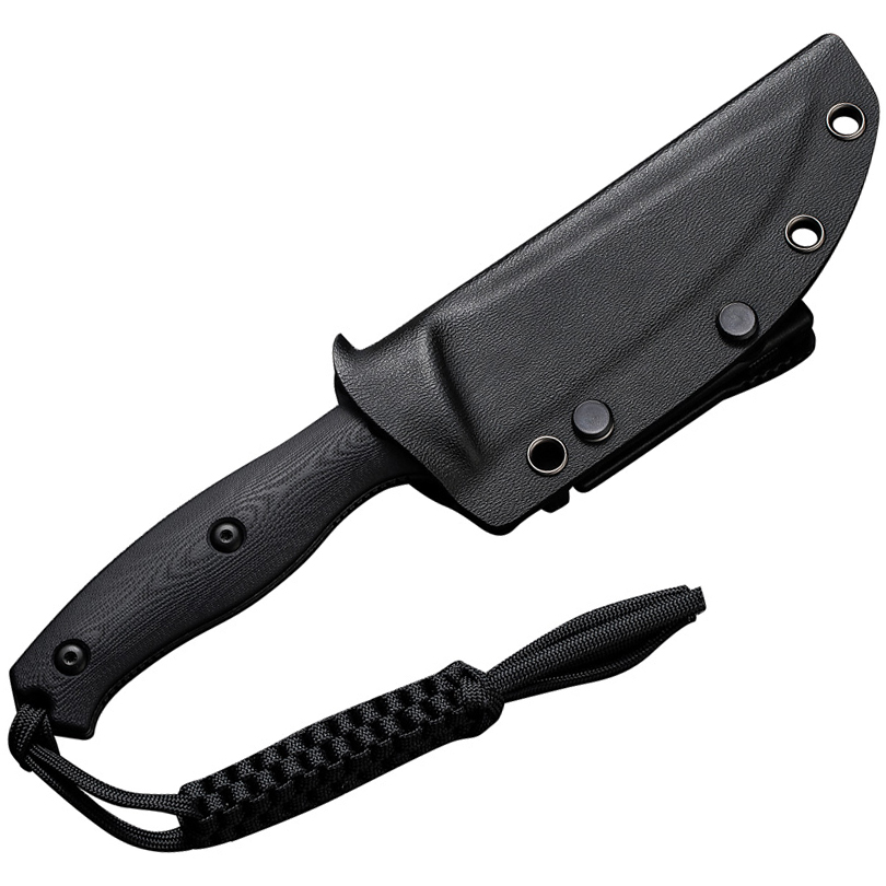 CIVIVI Stormridge Fixed Blade Knife, Black Handle and Black Stonewashed Blade
