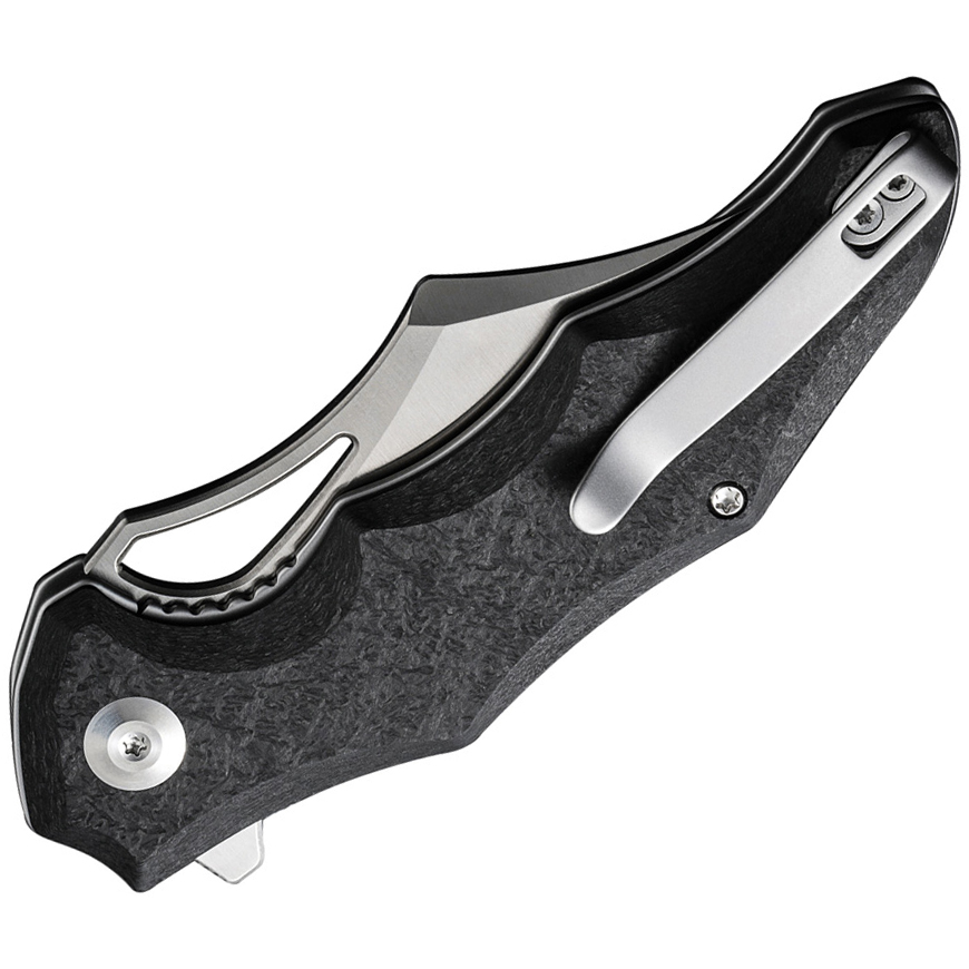 CIVIVI Chiro Flipper Folding Knife, Black Handle and Satin Blade