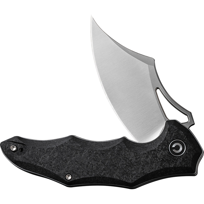 CIVIVI Chiro Flipper Folding Knife, Black Handle and Satin Blade