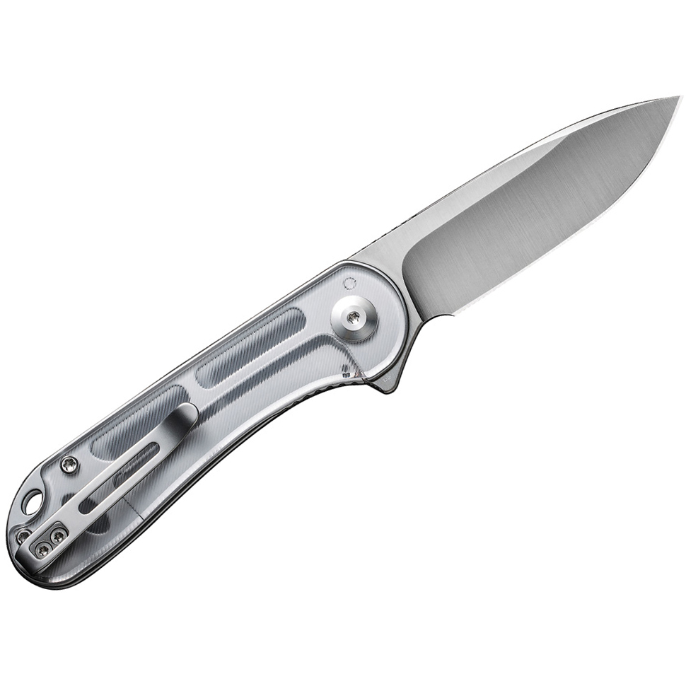 CIVIVI Elementum Folding Knife, Clear Lexan Handles and Satin Blade