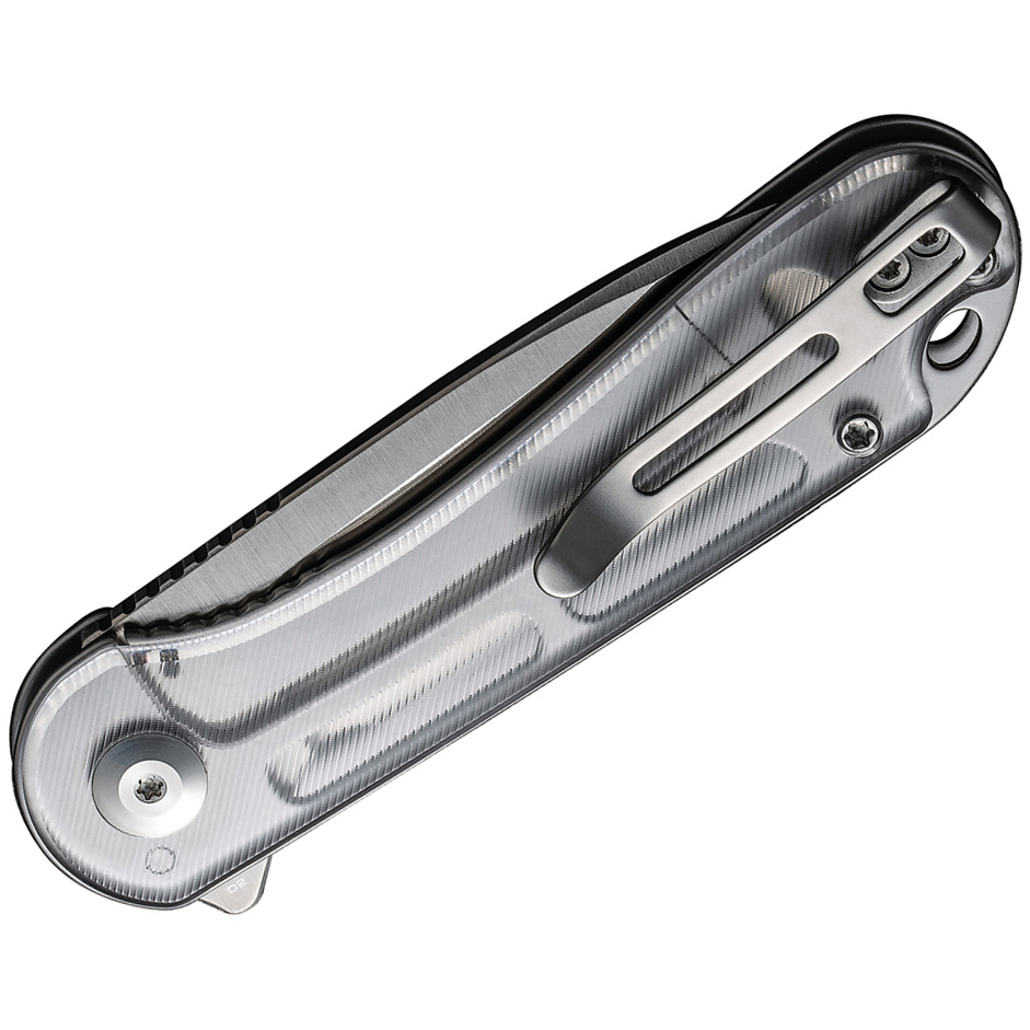 CIVIVI Elementum Folding Knife, Clear Lexan Handles and Satin Blade
