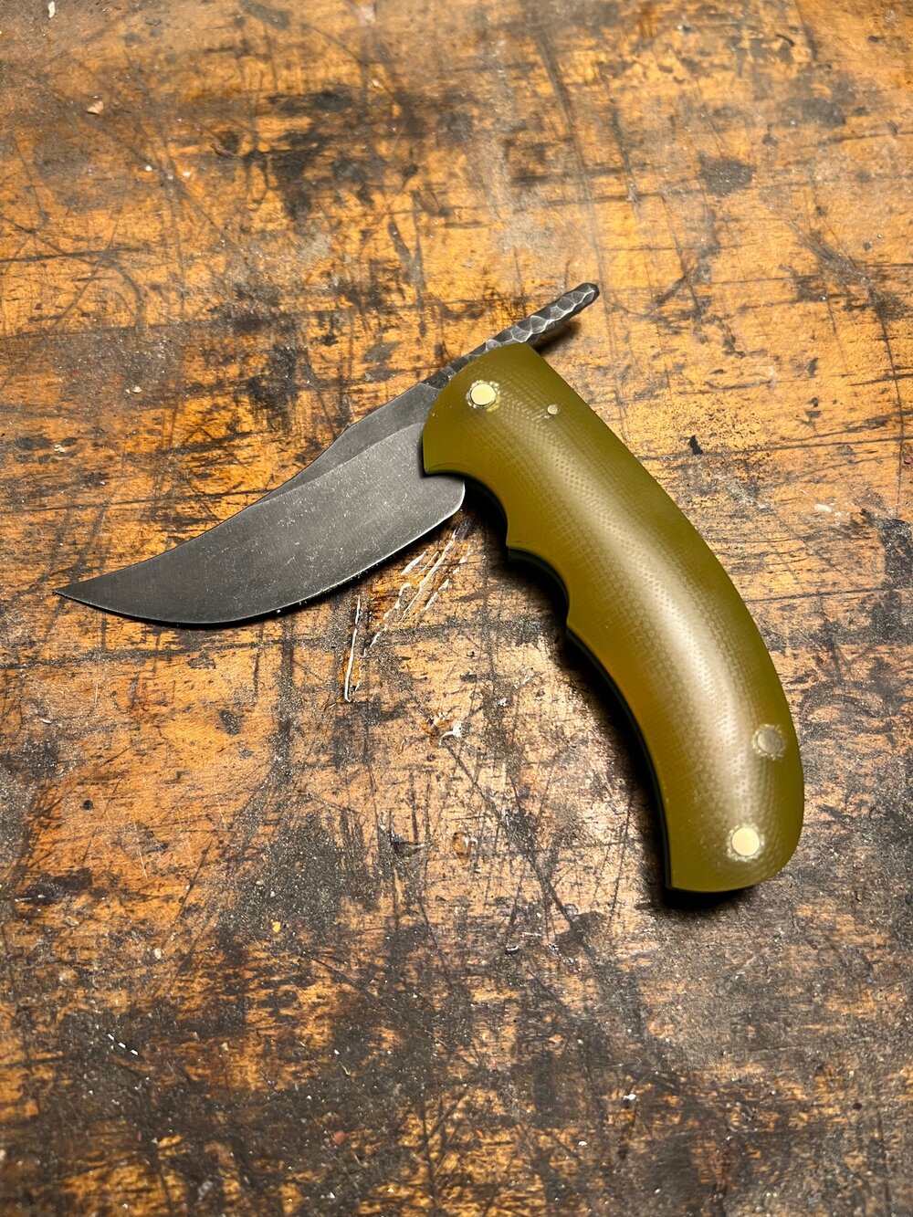 Ironwood Outfitters Friction Folder Persian Folding Knife, G10 Wrapped Handles and Black Stonewashed Blade