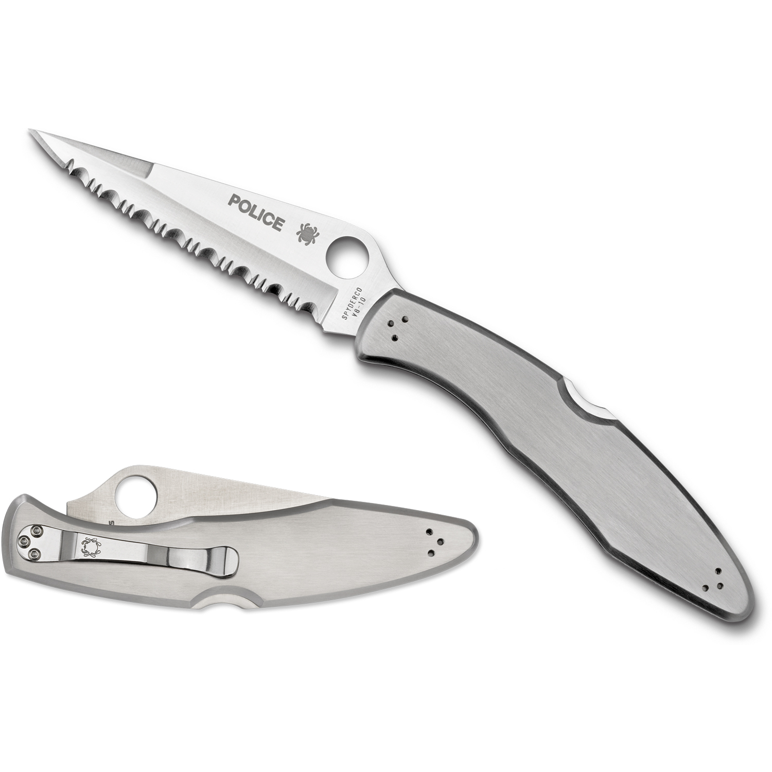 Spyderco Police Stainless Steel Folding Knife (C07S) - Image 3