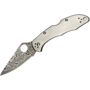 Spyderco Delica 4 Titanium Damascus Folding Knife