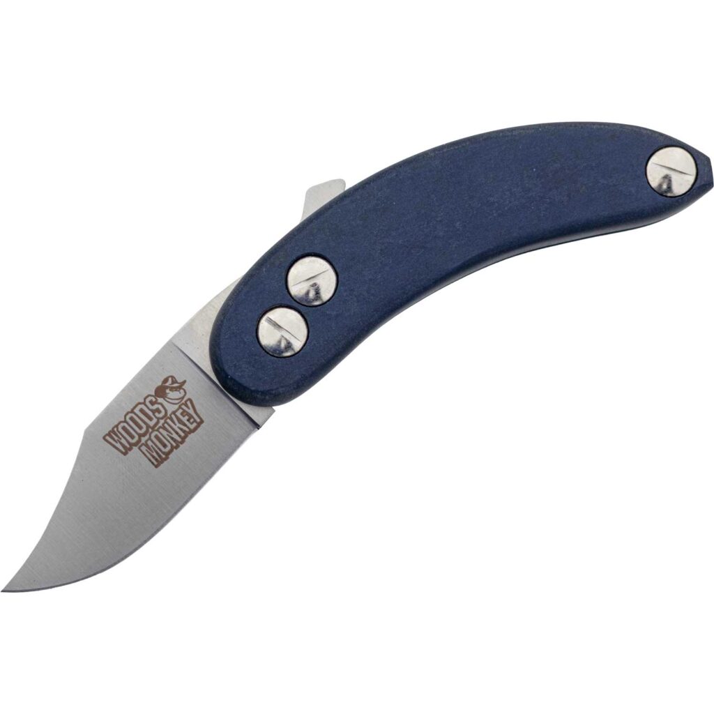 Woods Monkey Blue Polished Friction Folder Knife Open