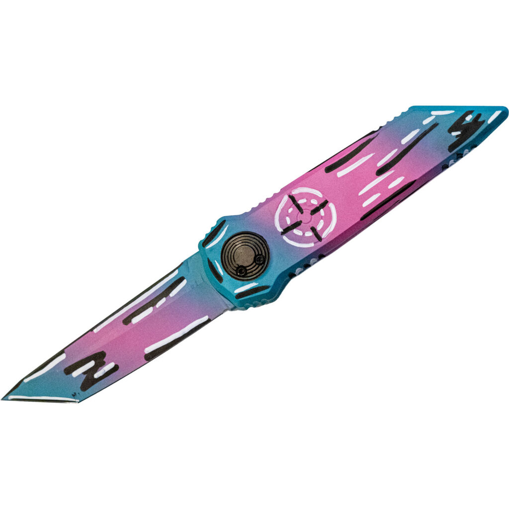 Paragon Knives Dredd Folding Knife, Cell Shaded Aluminum Handles