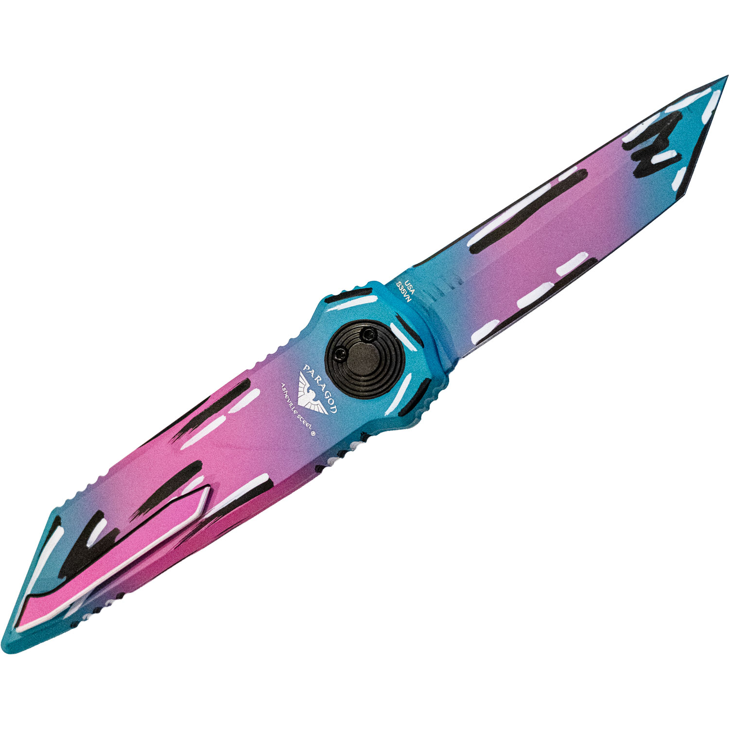 Paragon Knives Dredd Folding Knife, Cell Shaded Aluminum Handles