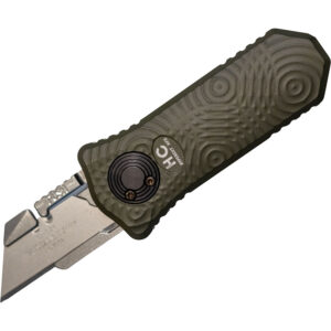 Paragon Knives Oracle with OD Green Aluminum Handle Open