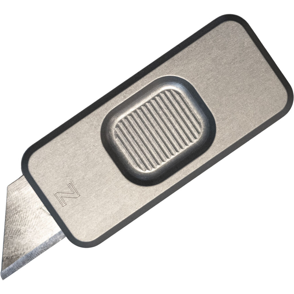 Rivery Manufacturing | Zero Utility Knife | Smooth Operator Gray Aluminum w/ Lanyard Hole (Zero-M-OTF-S-6061-GRAY)
