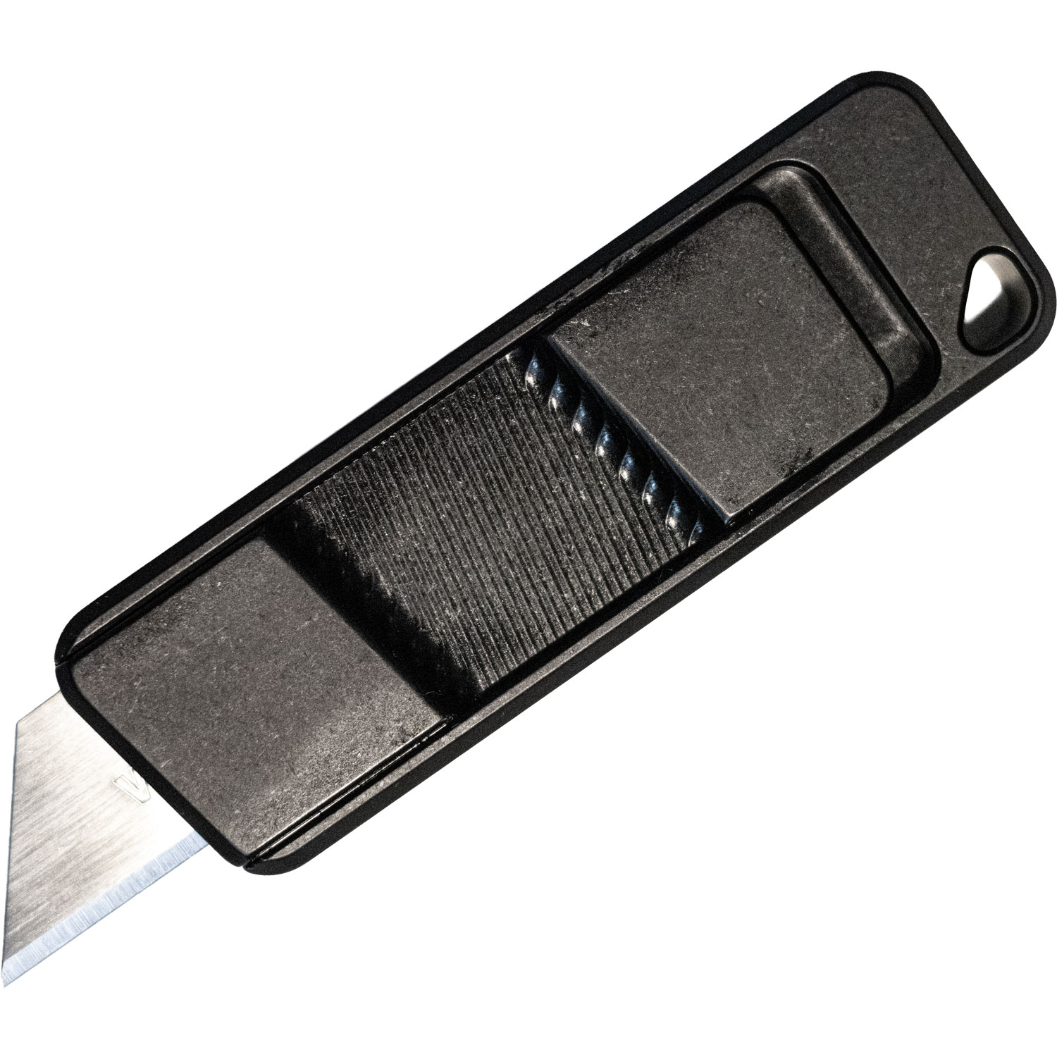 Rivery Manufacturing | Zero-G Utility Knife | Smooth Operator Black Aluminum w/ Lanyard Hole (ZGS-OTF-U-6061-BLK)