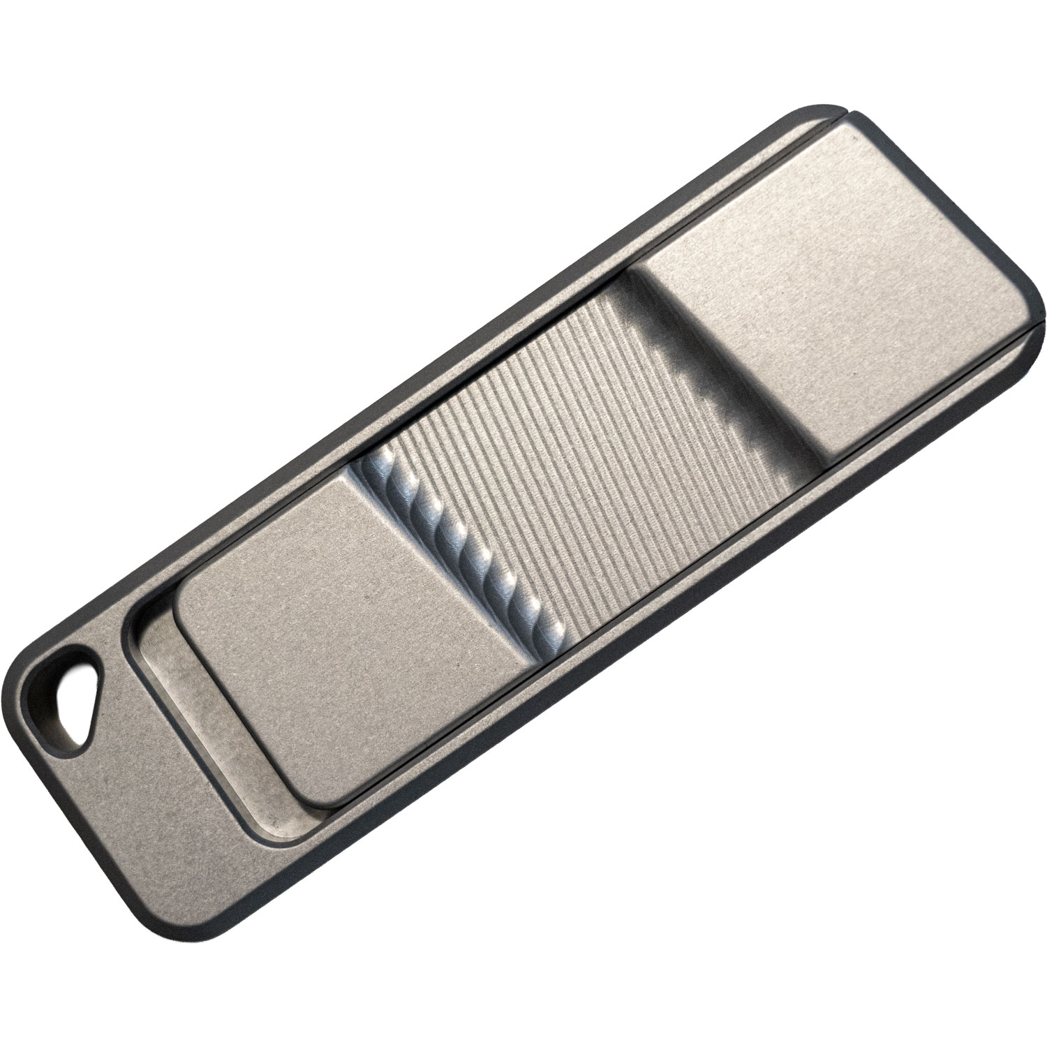 Rivery Manufacturing | Zero-G Utility Knife | Smooth Operator Gray Aluminum w/ Lanyard Hole (ZGS-OTF-U-6061-GRAY) - Image 2