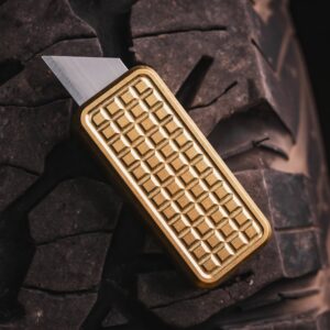 Rivery Manufacturing | Zero Utility Knife | Grenade V2 Brass w/ Lanyard Hole (ZV2-BRASS-GRENADE)